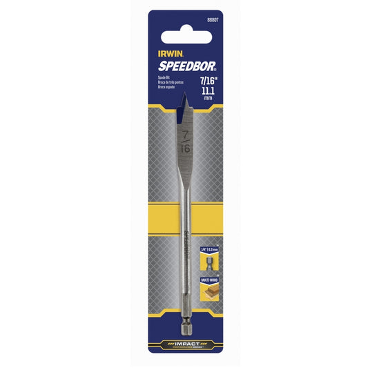 IRWIN Speedbor 7/16 in. X 6 in. L Carbon Steel Wood Boring Bit Hex Shank 1 pc