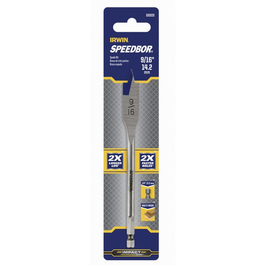 IRWIN Speedbor 9/16 in. X 6 in. L Carbon Steel Wood Boring Bit Hex Shank 1 pc