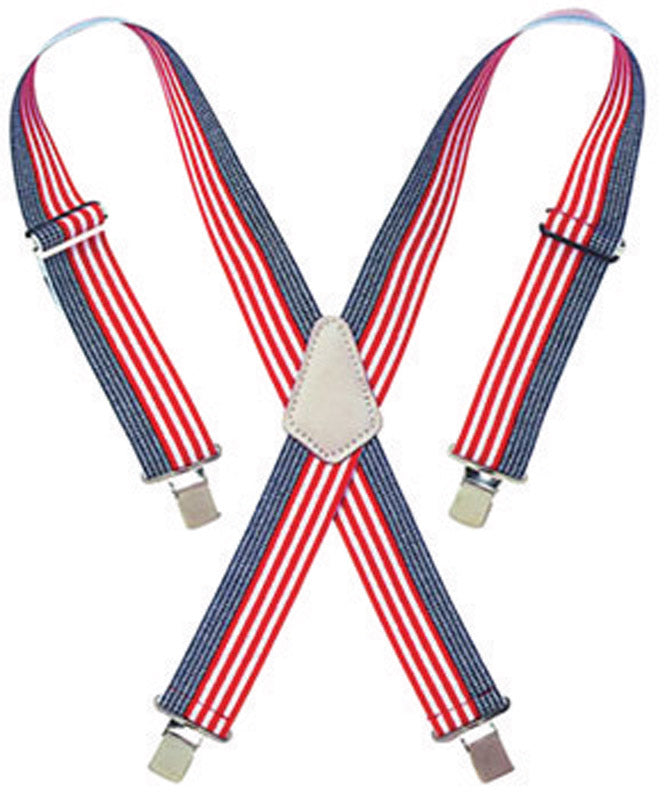CLC 4.25 in. L X 2 in. W Nylon Suspenders Blue/Red/White 1 pair