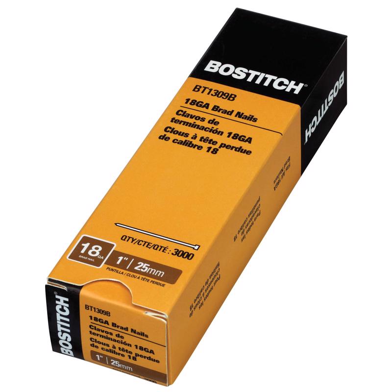 Bostitch 1 in. L X 18 Ga. Straight Strip Coated Brad Nails 3000 pk
