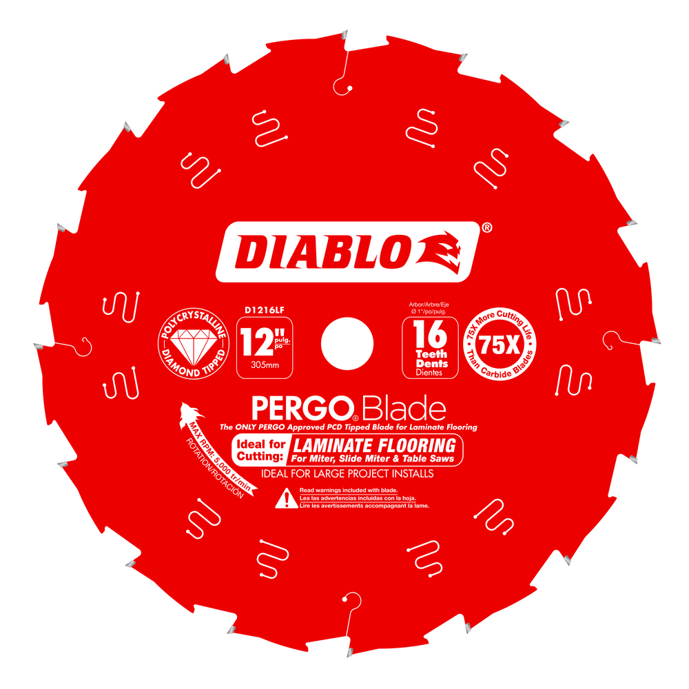 Diablo Pergo Blade 12 in. D X 1 in. Laminate Flooring PCD Circular Saw Blade 16 teeth 1 each