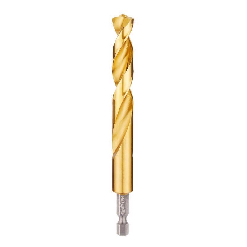 Milwaukee Shockwave 31/64 in. Titanium Red Helix Drill Bit Hex Shank 1 pc