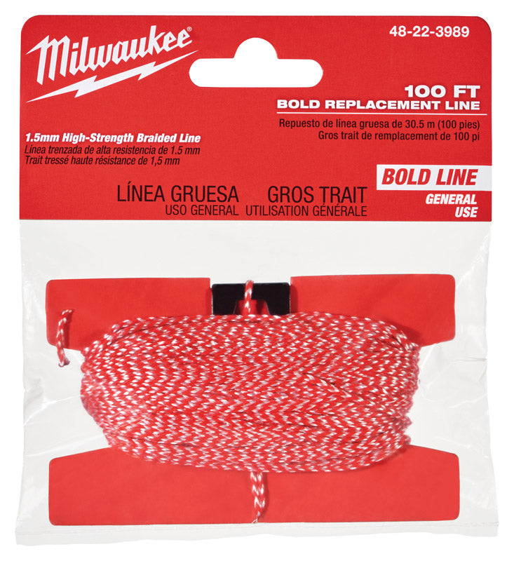 Milwaukee 0.08 oz Bold Replacement Chalk String 100 ft. Red/White