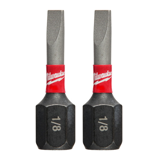 Milwaukee Shockwave Slotted 1/8 in. X 1 in. L Insert Bit Steel 2 pc