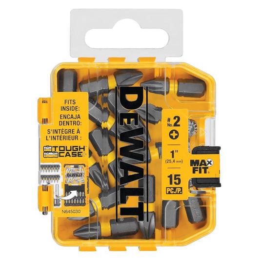 DeWalt Max Fit Phillips #2 X 1 in. L Insert Bit S2 Tool Steel 15 pc