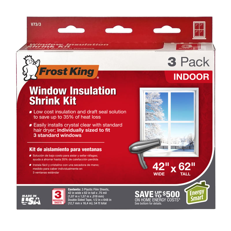 Frost King Indoor Window Film Insulator Kit 62 in. L X 42 in. W 3 pk