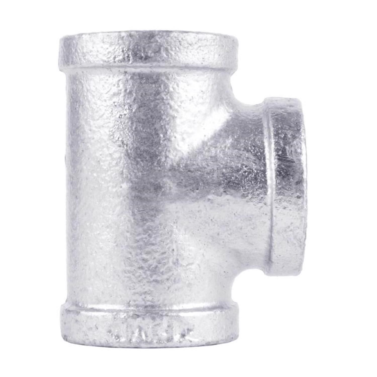 STZ Industries 1/2 in. FIP each X 1/2 in. D FIP 1/2 in. D FIP Galvanized Malleable Iron Tee