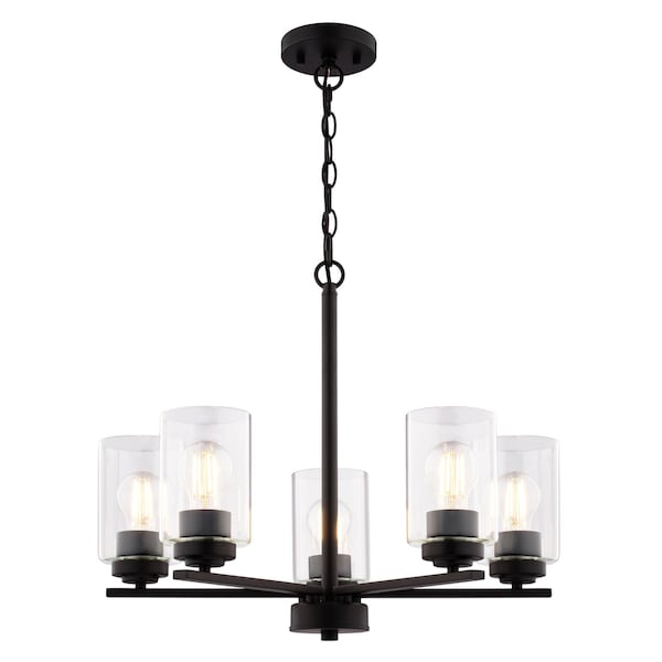 Vaxcel Luminex Matte Black Chandelier Pendant Fixture Mfr H0313