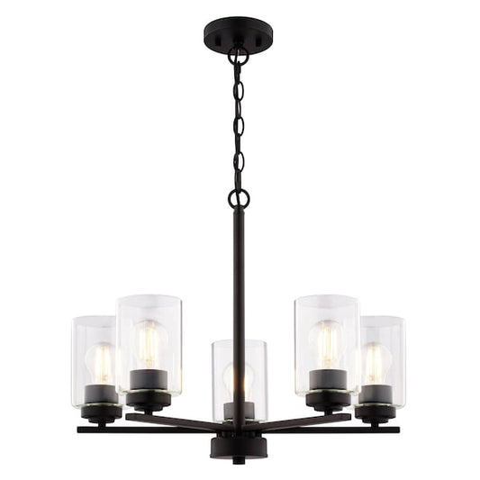 Vaxcel Luminex Matte Black Chandelier Pendant Fixture Mfr H0313
