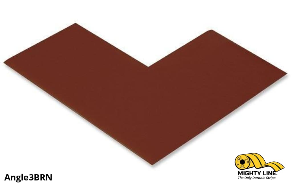 3" Wide Solid BROWN Angle - Pack of 100 - Floor Tape & Floor Marking