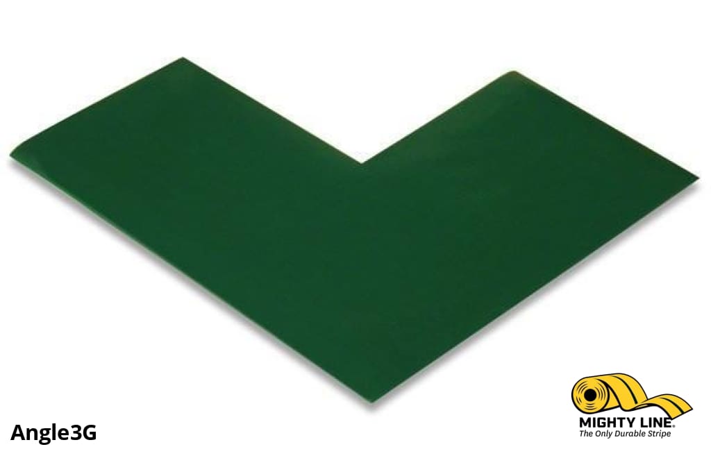 3" Wide Solid GREEN Angle - Pack of 100 - Floor Tape & Floor Marking