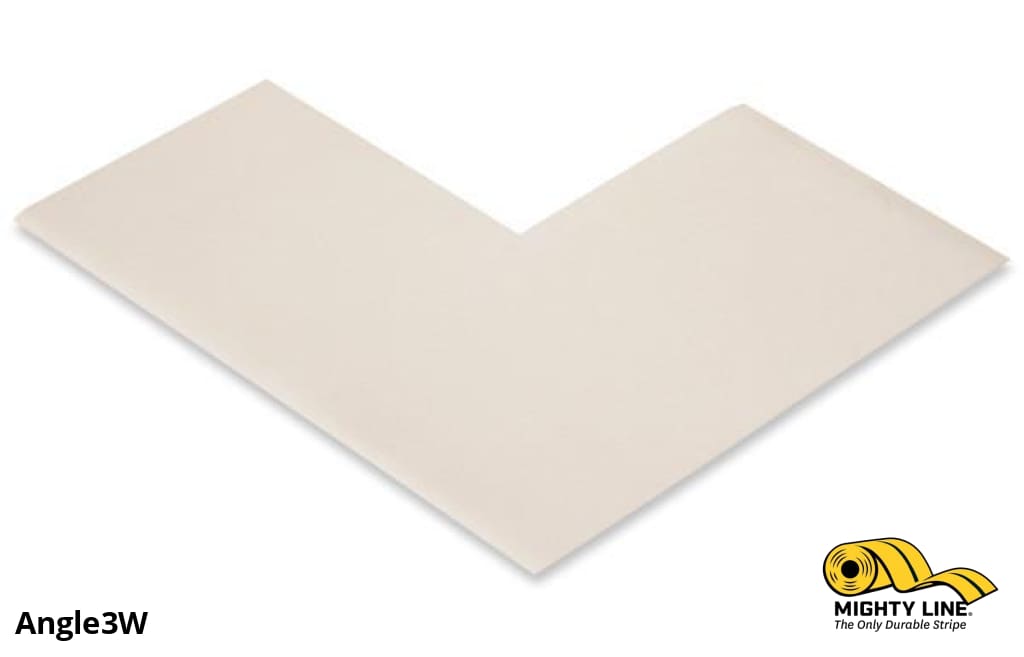 3" Wide Solid WHITE Angle - Pack of 100 - Floor Tape & Floor Marking