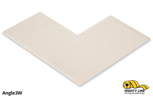3" Wide Solid WHITE Angle - Pack of 100 - Floor Tape & Floor Marking