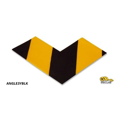 3" Wide Solid Yellow Angle With Black Chevrons - Pack of 100 - Safety Floor Tape & Floor Marking