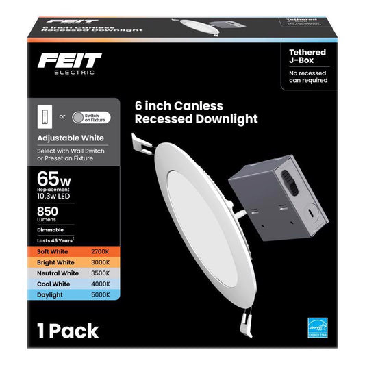 Feit LED Retrofits White 7.1 in. W LED Canless Recessed Downlight 10.3 W