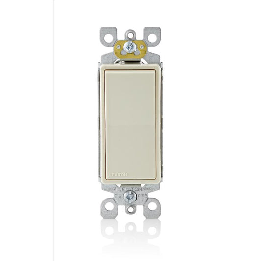 Leviton Decora 15 amps Four Pole Rocker AC Quiet Switch Light Almond 1 pk