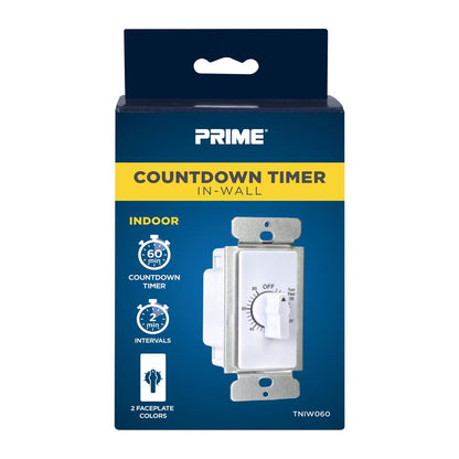 Prime Indoor Mechanical Timer 120 V White TNIW24-RC