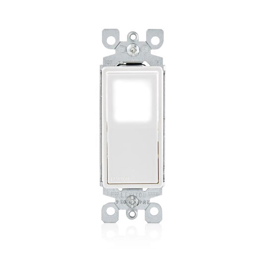 Leviton Decora 15 amps Three Pole Rocker 3-Way Illuminated Switch White 1 pk