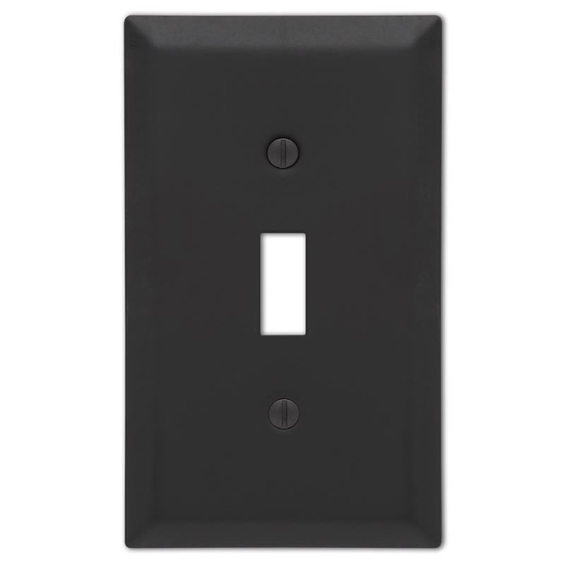 Amerelle Century Matte Black 1 gang Stamped Steel Toggle Wall Plate 1 pk
