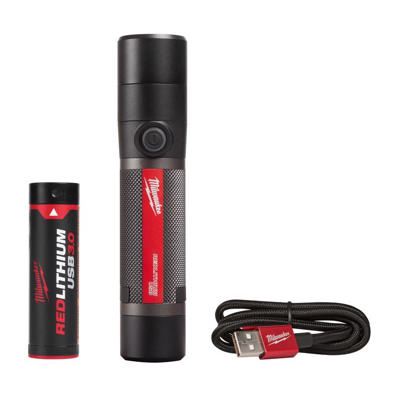 Milwaukee 800 lm Black/Red LED Rechargeable Rechargeable Flashlight