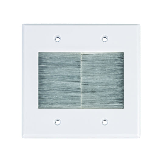 Monster Just Hook It Up White 2 gang Plastic Home Theater Brush Wall Plate 1 pk