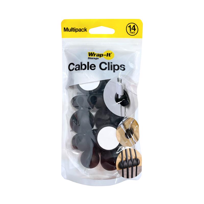 Wrap-It Cable Clips 1 in. L Black Silicone Cable Clip