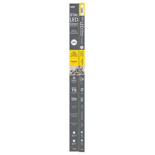 Feit T5 Bright White 21 in. Bi-Pin Linear LED Linear Lamp 13 Watt Equivalence 1 pk