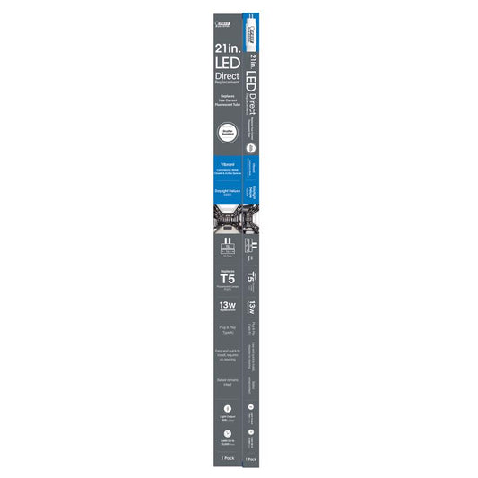 Feit T5 Daylight Deluxe 21 in. Bi-Pin Linear LED Linear Lamp 13 Watt Equivalence 1 pk