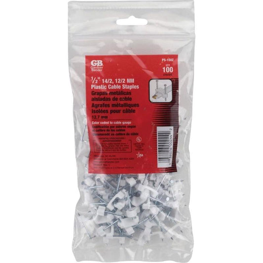 Gardner Bender 1/2 in. W Plastic Insulated Cable Staple 100 pk