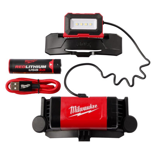 Milwaukee Redlithium 600 lm Black/Red LED Rechargeable Head Lamp