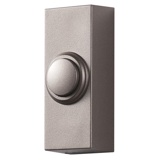 Heath Zenith Satin Nickel Silver Plastic Wireless Pushbutton Doorbell