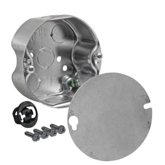 Southwire Old Work Round Steel Ceiling Box Silver