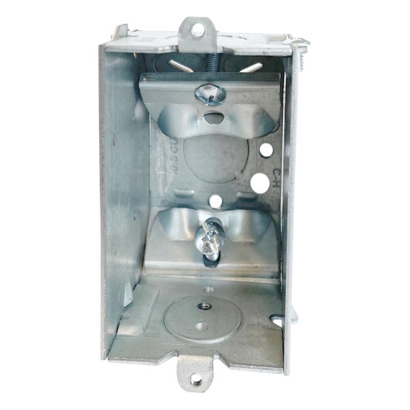 Southwire Rectangle Steel 1 gang Switch Box Silver