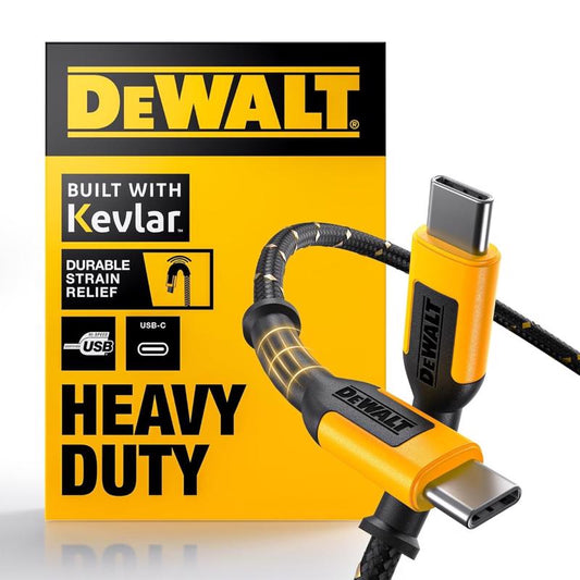 DeWalt Type C to Type C Cable 10 ft. Black/Yellow