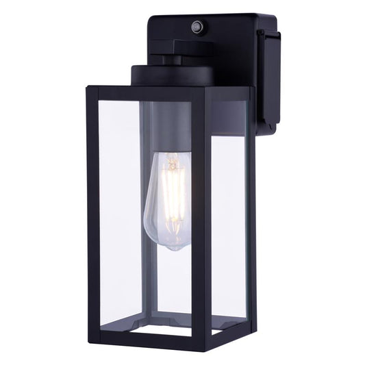 Dualux Textured Black Black Dusk to Dawn LED Porch Light
