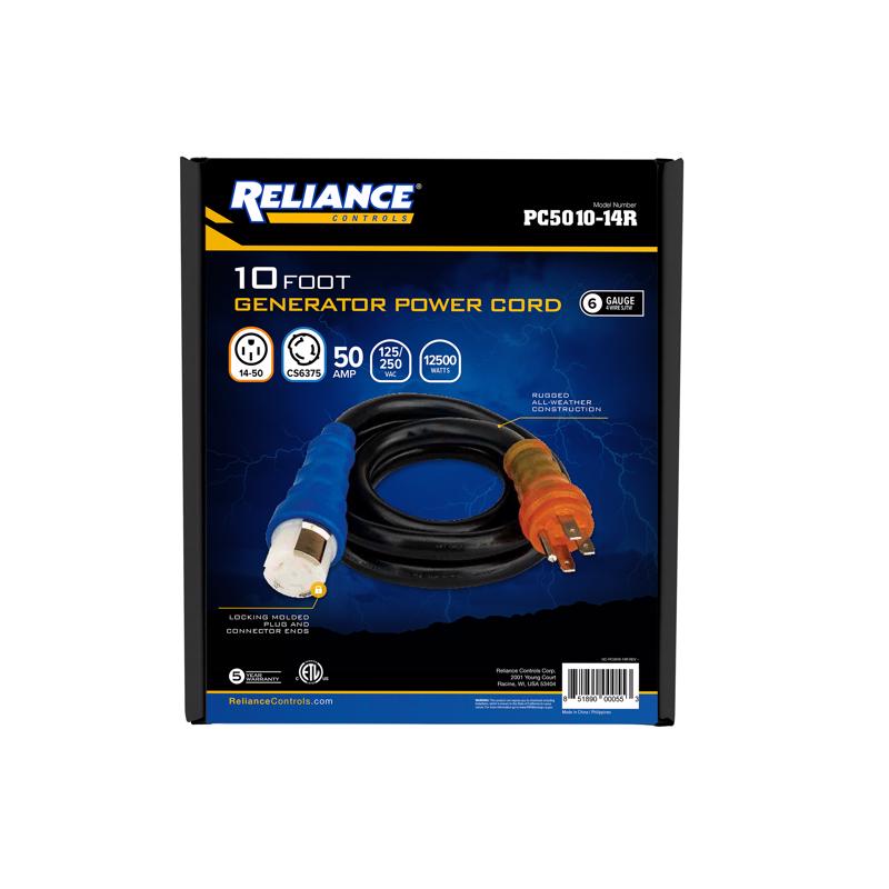 Reliance Controls 6/3 120/240 V 10 ft. L Generator Power Cord