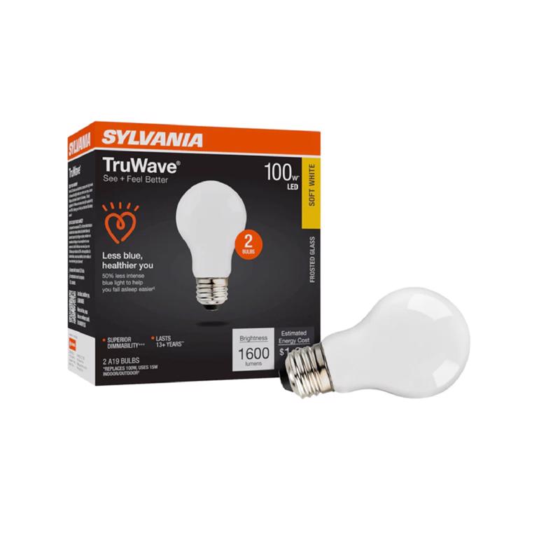 Sylvania TruWave A19 E26 (Medium) LED Bulb Soft White 100 Watt Equivalence 2 pk