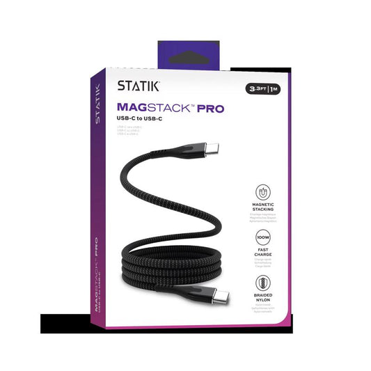 Statik MagStack Type C to Type C Cable 3.3 ft. Black