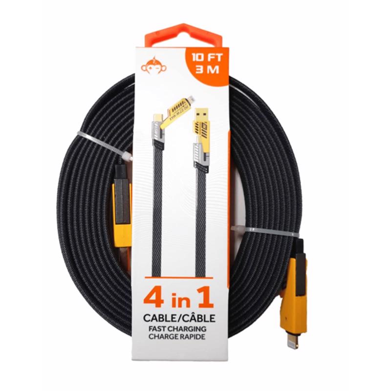 MonkeyZ 10ft. 4-in-1 Cable Charging Cable