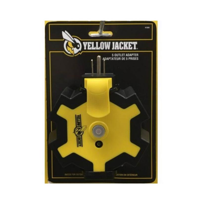 Yellow Jacket Grounded 5 outlets Outlet Adapter 1 pk