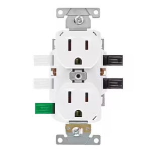 Leviton Lever Edge 15 amps 125 V White Outlet ECBR1-WMP 10 pk