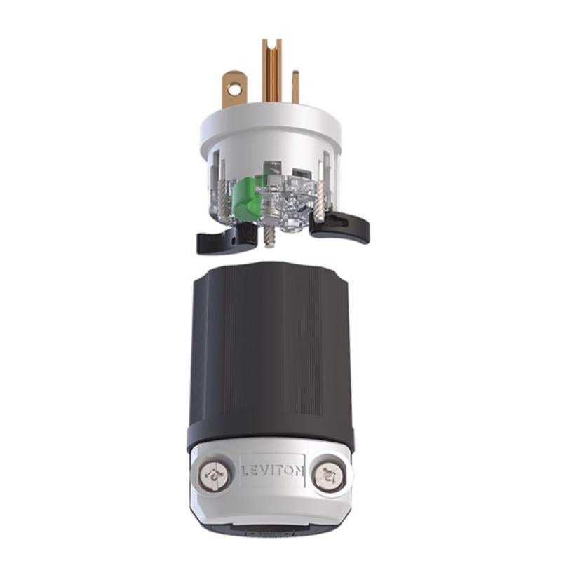 Leviton Lever Edge Commercial and Residential Plastic Straight Blade Locking Plug 6-20P