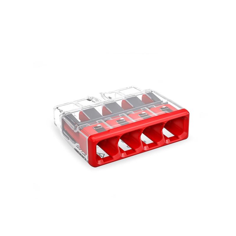 Wago 4 Port Push-In Wire Connector 100 pk