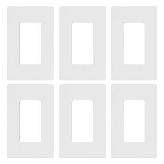 Lutron Claro White 1 gang Plastic Wall Plate 6 pk