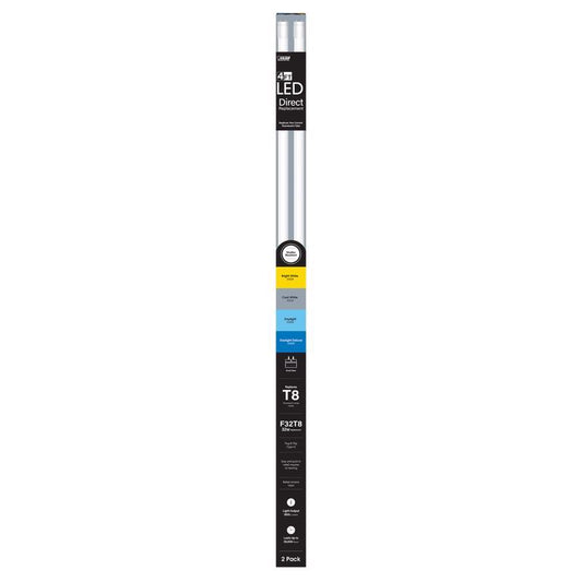 Feit Linear Adjustable White 48 in. Bi-Pin T8 LED Tube 32 Watt Equivalence 2 pk