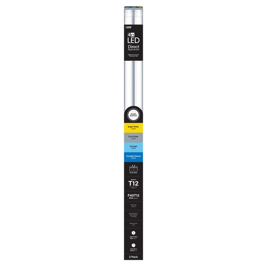 Feit Electric Linear Adjustable White 48 in. Bi-Pin T12 LED Tube 40 Watt Equivalence 2 pk