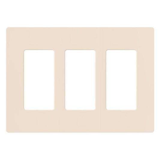 Lutron Claro Light Almond 3 gang Plastic Decorator Wall Plate 1 pk