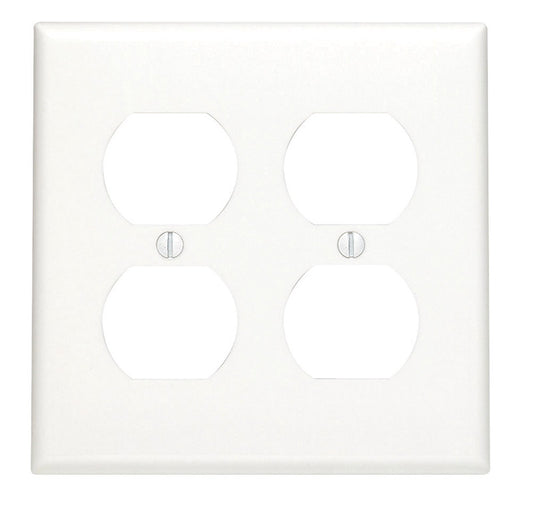 Leviton White 2 gang Nylon Duplex Wall Plate 1 pk