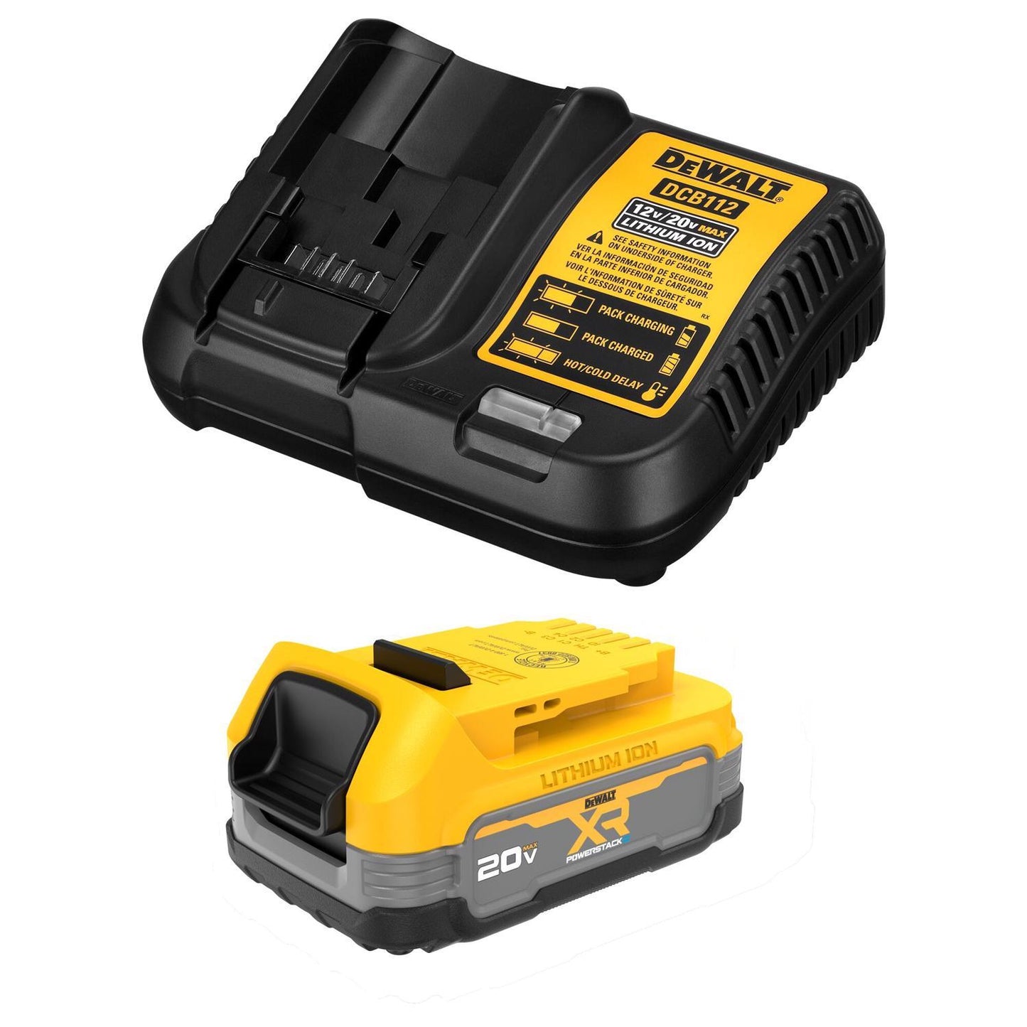 DEWALT 20V MAX XR DCBP034C 1.7 Ah Lithium-Ion Compact Battery and Charger Starter Kit 2 pc Mfr DCBP034C