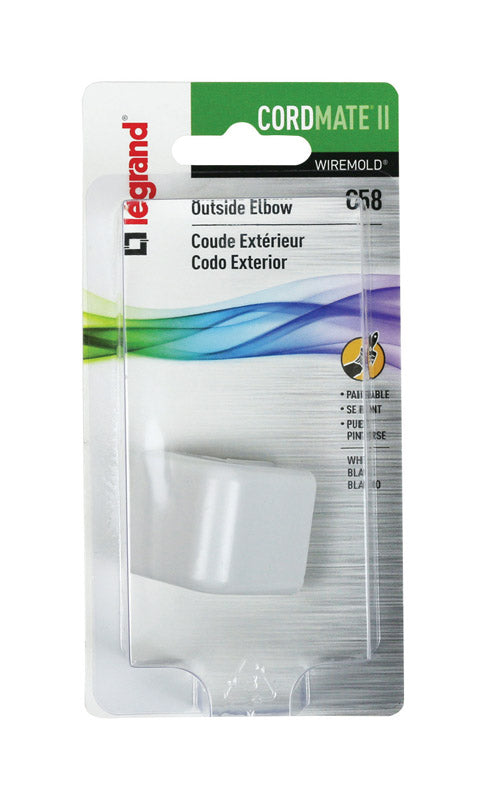 Legrand CordMate 1.13 in. L Electrical Elbow 1 pk
